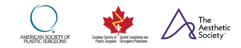 Logos for the American Society of Plastic Surgeons, Canadian Society of Plastic Surgeons, the Aesthetic Society