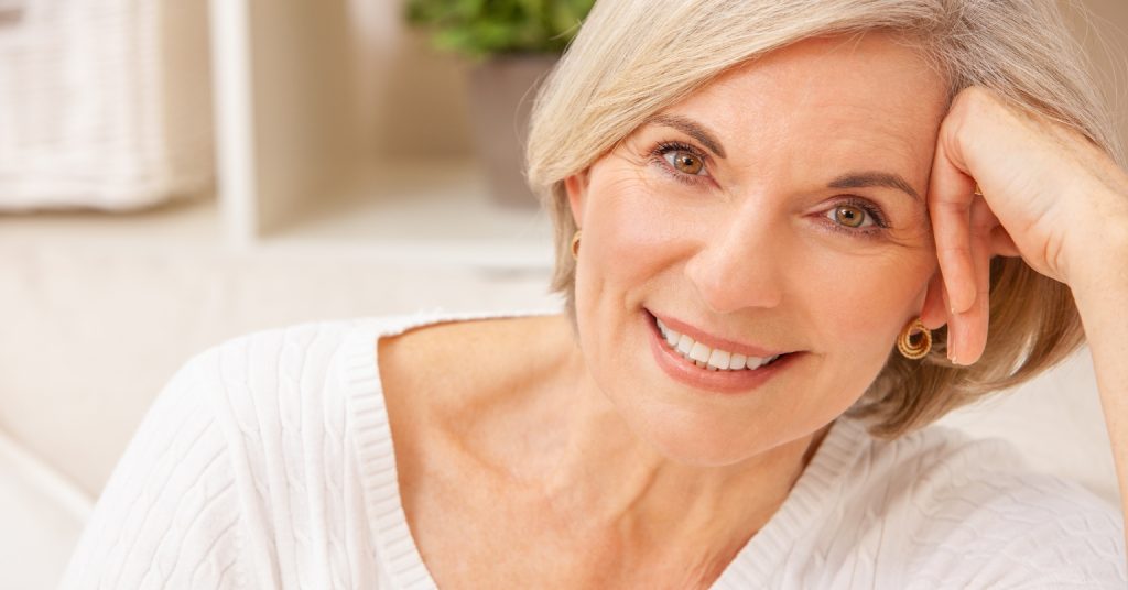 Middle-aged woman smiling