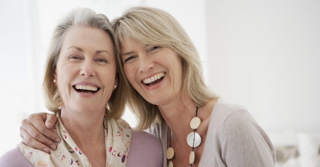 Middle-aged women smiling